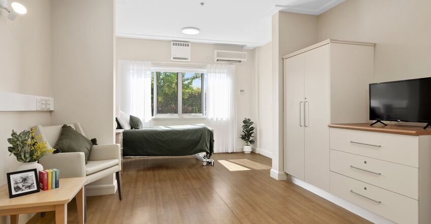 ensuite for elderly aged care resident including dementia care in baptistcare shalom centre aged care home in macquarie park nsw